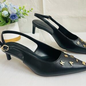 Karl Lagerfeld Paris Heels Black logo charms Size US 9 M